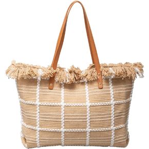 Tote Bag for Women Cute Canvas Shoulder Bag Summer Vibe Beach Bag Casual Handbag Bohemian Hobo Bag with Tassels