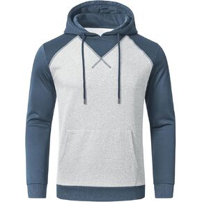 بلوفر YuKaiChen للرجال بقلنسوة، سويت شيرت بقلنسوة للتمرين واللياقة البدنية مع غطاء رأس بشعار رجالي بجيب الكنغر in Kuwait