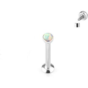 16 قرص مسطح من أوبال لابريت مرصع داخليًا من الفولاذ الجراحي 316L لغضروف الأذن والذقن (اختر الحجم واللون) in Kuwait