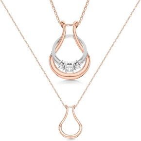 Emily C Original Patented s925 Rose Gold Ring Holder Necklace - Sterling Silver Necklace Ring Holder - Women & Men Wedding Ring Holder Necklace - Women & Men Engagement Ring Necklace Holder - Gift for Her - Mother, Mom, Wife, Nurse, Doctor