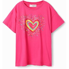 Desigual Little Girl's Sequinned Heart T-Shirt