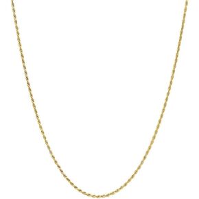 Verona Jewelers 1.5MM Sterling Silver Diamond Cut Braided Rope Chain- Gold Plated Twist Rope Necklace, Gold Over Silver Chain Necklace