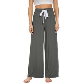 WiWi Women's Viscose Pajama Pants Casual Wide Leg Palazzo Lounge Pant Loose Comfy Sleep Pj Bottoms S-XXL