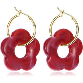 Cute Daisy Drop Dangle for Women Girl Bohemian Acrylic Flower Statement Earring Lovely Jewelry Birthday Gift