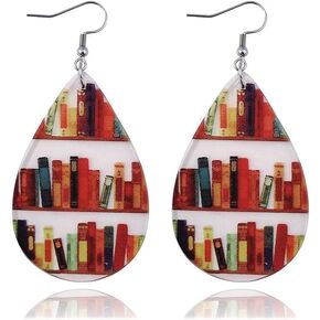 Transparent Bookcase Dangle Earrings Library Book Acrylic Earrings Teachers Appreciation Gifts Book Lovers Gifts from Students