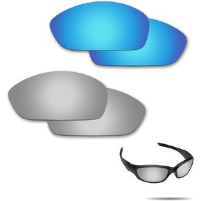 Fiskr Anti-Saltwater Polarized Replacement Lenses for Oakley Straight Jacket 2007 Sunglasses 2 Pairs Packed
