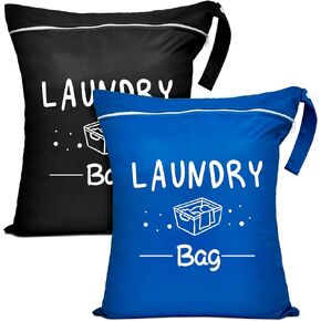 2 Pcs Large Travel Laundry Bag Waterproof Wet Dry Bag Washable Dirty Clothes Drawstring Bag Bathing Suit Workout Bag for Gym Clothes Laundry Wet Clothes Swimming Yoga, Green Grey