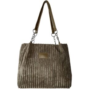Ulisty Women Corduroy Tote Bag Casual Shoulder Bag Daily Shopping Bag Fashion Handbag