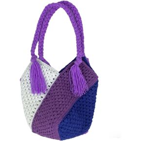 Tote Bag, Fashion Color Clash Tote Shoulder Bag, Ladies Handmade Tote Bag, Made of Pure Cotton Wool, New 2023!