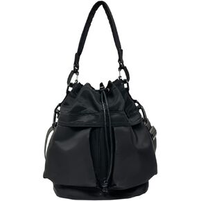 Drawstring Bucket Bag for Women Super Lightweight Nylon Crossbody Bag Tote Handbags for Travel Hiking Music Festival