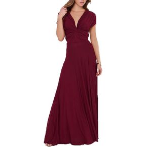 CHOiES record your inspired fashion Women's Infinity Gown Dress Multi-Way Strap Wrap Convertible Maxi Dress
