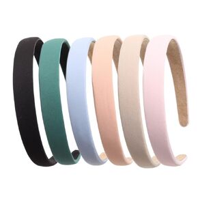 Solid Simple Headbands for Women 0.7inch Plain Soft Fabric Hairbands No Slip Fashion Cute Hair Bands for Girls Pack of 6 (Color B)