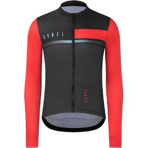 Men's Cycling Jersey Long Sleeves Road Bike Jersey Shirt Cycling Tops, Zipper Pocket Lightweight PRO Race Fit UPF 50+