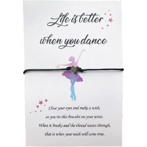Lemua Dance Gifts for Girls Ballet Dance Bracelet Jewelry with Card Dancer Student Teacher Bracelets
