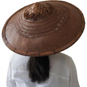 Handmade Bamboo Sun Hat Straw Hat Dia.19 Inches Depth 6 inches