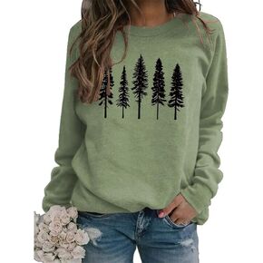 Women Pine Tree Sweatshirt Evergreen Trees Travel Sweatshirt