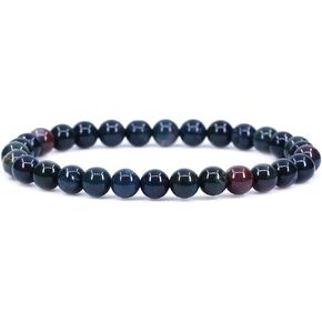Keleny Semi Precious Crystal 6mm Round Beads Rock Yoga Stretch Bracelet 7 Inch Unisex Unisex