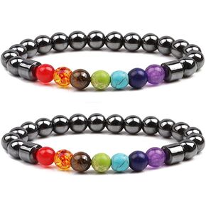 8 مم الهيماتيت سوار 7 شقرا العلاج بلورات الشفاء أساور اليوغا مطرز سوار التأمل الاسترخاء الإسورة للنساء الرجال الإغاثة المجوهرات in Kuwait