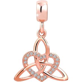 Celtic Knot Love Trinity Charm Compatible with Pandora Bracelet Infinite Love Forever Christmas Family Rose Gold Women Birthday Anniversary