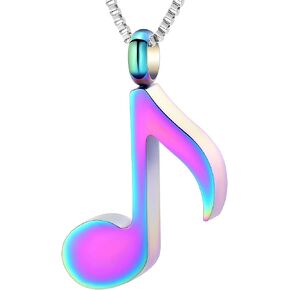 Music Note Cremation Jewelry for Ashes Stainless Steel Note Urn Pendant Necklace Keepsake Memorial Jewellery for Boys,Girls