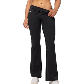 Danysu 28" 30" 32" Fold Over Flared Leggings for Women Low Rise Stretch Y2k Yoga Lounge Pants