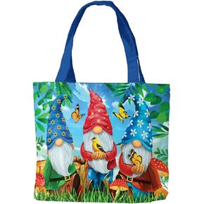 Briarwood Lane Gnome Sweet Gnome Spring Canvas Tote Bag 14.5" x 15"