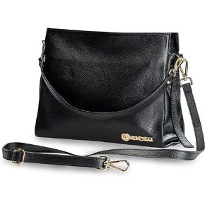 Baroncelli Leather Tote Bag Medium Size Genuine Italian Pebbled Leather Designed and Made in Italy