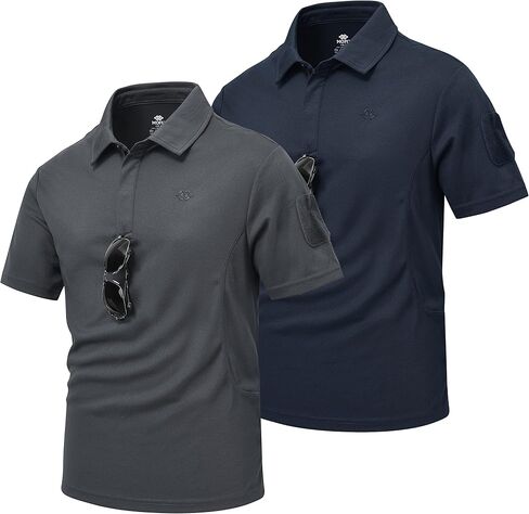 MoFiz Mens Polos Shirt 2PACK Quick-Dry Athletic Short Sleeve Summer Casual Moisture Wicking Golf Shirt Big&Tall S-3XL in Saudi Arabia
