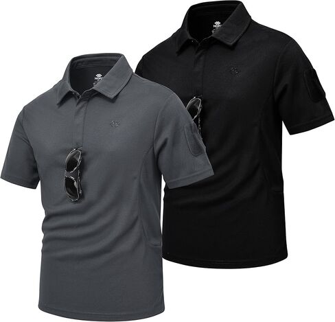 MoFiz Mens Polos Shirt 2PACK Quick-Dry Athletic Short Sleeve Summer Casual Moisture Wicking Golf Shirt Big&Tall S-3XL in Saudi Arabia