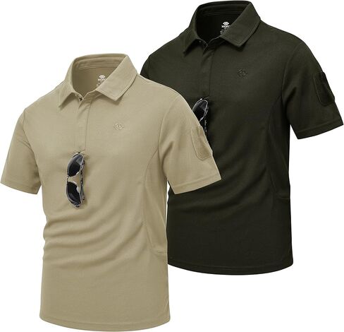 MoFiz Mens Polos Shirt 2PACK Quick-Dry Athletic Short Sleeve Summer Casual Moisture Wicking Golf Shirt Big&Tall S-3XL in Saudi Arabia