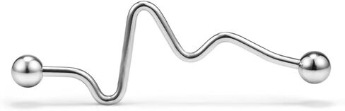 6 قطع من أقراط الحديد الصناعية من Ruifan المصنوعة من الفولاذ المقاوم للصدأ مقاس 14 أقراط غضروفية ثقب الجسم 1 1/2 بوصة (38 مم) - مستقيم، ملفوف، مموج، ملتوي، حلزوني، قلب in Kuwait