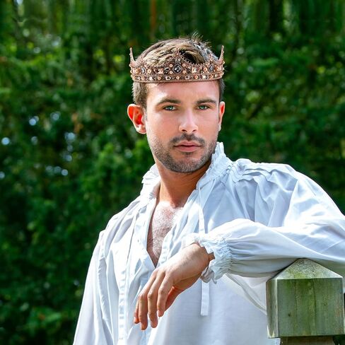 Juexica 2 قطعة تيجان الملك للرجال تاج وتاج للنساء الباروك خمر عقال لحفلة عيد الهالوين حفلة موسيقية (فضية) in Kuwait