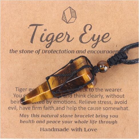 عقد من الكريستال العلاجي من MOZAKA للرجال والنساء بحبل أسود قابل للتعديل من الأحجار الكريمة الطبيعية وقلادات مجوهرات هدية in Kuwait