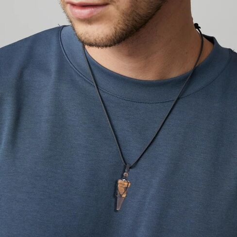 عقد من الكريستال العلاجي من MOZAKA للرجال والنساء بحبل أسود قابل للتعديل من الأحجار الكريمة الطبيعية وقلادات مجوهرات هدية in Kuwait