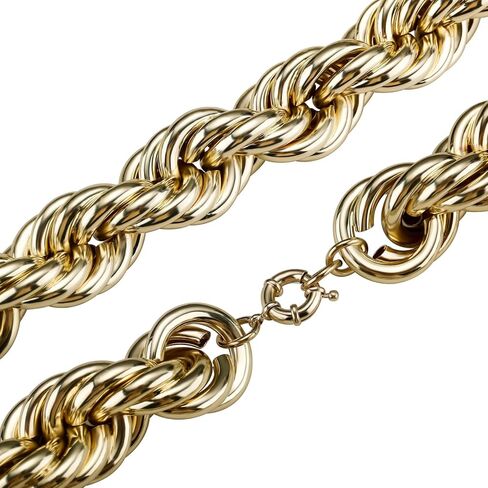 OYOGAA Gold Rope Chain For Men,30MM/20MM Gold Rope Chain Thick Heavy Huge Chunky Necklace Chain Hip Hop Old School Dookie Rapper Chain 30inch in Kuwait