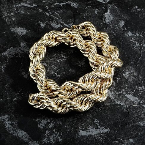 OYOGAA Gold Rope Chain For Men,30MM/20MM Gold Rope Chain Thick Heavy Huge Chunky Necklace Chain Hip Hop Old School Dookie Rapper Chain 30inch in Kuwait
