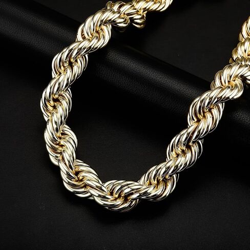 OYOGAA Gold Rope Chain For Men,30MM/20MM Gold Rope Chain Thick Heavy Huge Chunky Necklace Chain Hip Hop Old School Dookie Rapper Chain 30inch in Kuwait