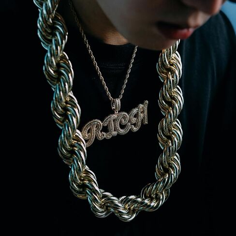 OYOGAA Gold Rope Chain For Men,30MM/20MM Gold Rope Chain Thick Heavy Huge Chunky Necklace Chain Hip Hop Old School Dookie Rapper Chain 30inch in Kuwait