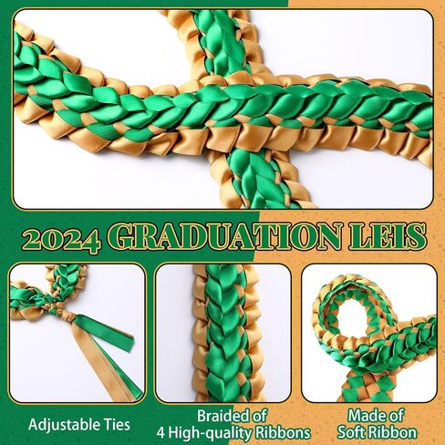 Junkin 2 قطعة التخرج Leis فئة 2024 Kukui Nut Leis الخرز القلائد اليدوية الشريط Leis مضفر قلادة مكتنزة الاكريليك قلادة هاواي هدية التخرج in Saudi Arabia