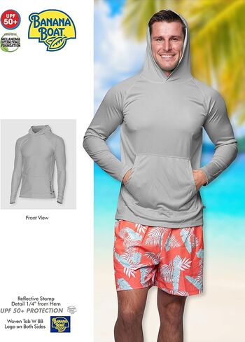 بانانا بوت تي شيرت رجالي طويل الاكمام بعامل حماية من الاشعة فوق البنفسجية 50+ مقاوم للماء | حماية من الاشعة فوق البنفسجية | مقاوم للرياح | جيد التهوية | تي شيرت اداء in Kuwait