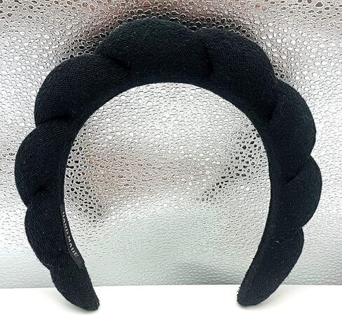 Skincare Headband for Women, Spa Headband, Makeup Headband for Washing Face, Soft Towel Headband for Facial Mask, Cute Hairband for Shower (Black) in Saudi Arabia