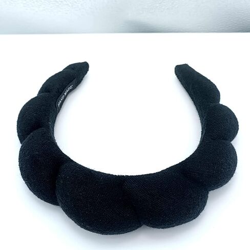 Skincare Headband for Women, Spa Headband, Makeup Headband for Washing Face, Soft Towel Headband for Facial Mask, Cute Hairband for Shower (Black) in Saudi Arabia