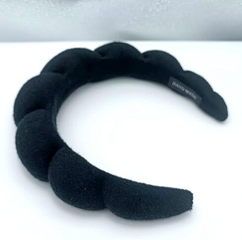 Skincare Headband for Women, Spa Headband, Makeup Headband for Washing Face, Soft Towel Headband for Facial Mask, Cute Hairband for Shower (Black) in Saudi Arabia