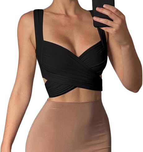 بلوزة نسائية بدون أكمام برباط أمامي من SOFIA'S Choice in Kuwait