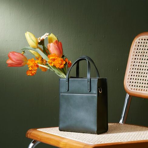 Vintage Vegan Leather Mini Tote Bag For Women Simple Small Top Handle Casual Purse Cute Cell Phone Satchel Retro Lady Handbag in Saudi Arabia