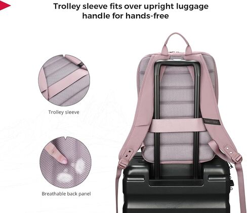 حقيبة ظهر للكمبيوتر المحمول KATY ROSE NG من Swissdigital Design للنساء، حقائب كتب جامعية مع منفذ شحن USB للعمل وحقيبة الظهر للأعمال Lotus SD1667-82 in Kuwait