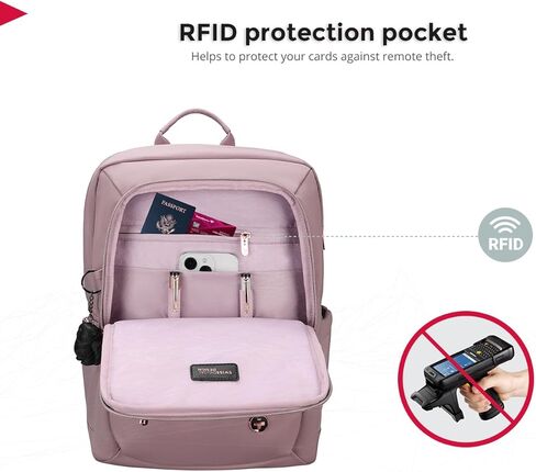 حقيبة ظهر للكمبيوتر المحمول KATY ROSE NG من Swissdigital Design للنساء، حقائب كتب جامعية مع منفذ شحن USB للعمل وحقيبة الظهر للأعمال Lotus SD1667-82 in Kuwait