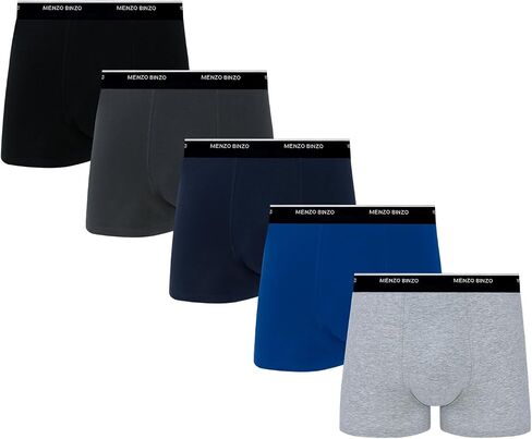 Men's Cotton Underwear Trunks Comfort Tagless Breathable Moisture-Wicking Short Leg Boxer Briefs (pack of 5) in Saudi Arabia