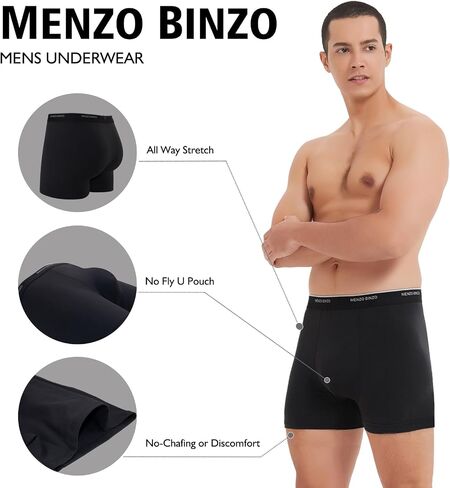 Men's Cotton Underwear Trunks Comfort Tagless Breathable Moisture-Wicking Short Leg Boxer Briefs (pack of 5) in Saudi Arabia