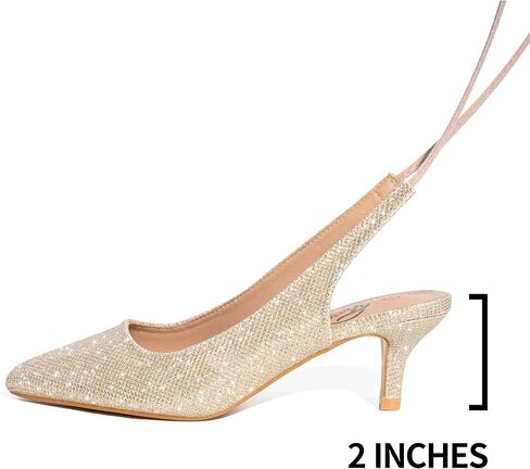 Trary Women’s Pumps Kitten Heels, Slingback Strappy Heels Closed Toe Heels Comfortable Lace Up Low Heels for Women Cute Pointed Toe Pumps Office Party Wedding Dress Shoes in Saudi Arabia